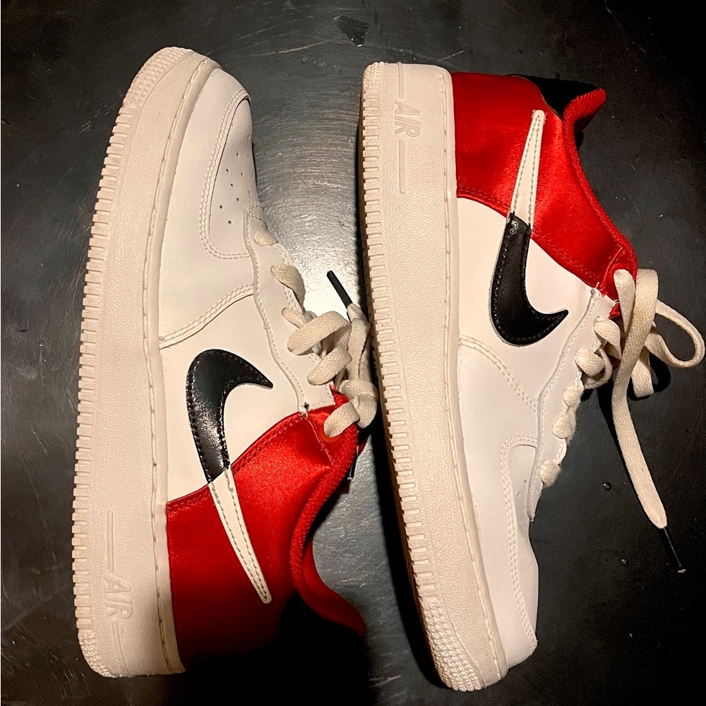 Nike Air Force 1 red satin